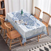 Lofaris Modern Elegant Blue Rectangle Tablecloth